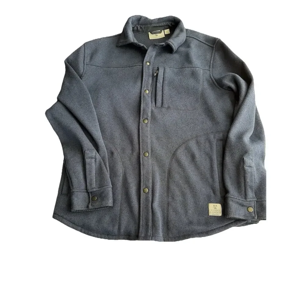 Rugged Elements Men's Sweater Fleece Over Shirt Dark Blue Large